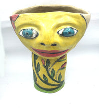 Load image into Gallery viewer, Asleep Awake Cup Yellow with Flowers and Spirals