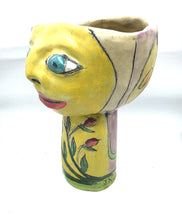 Load image into Gallery viewer, Asleep Awake Cup Yellow with Flowers and Spirals