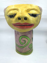 Load image into Gallery viewer, Asleep Awake Cup Yellow with Flowers and Spirals