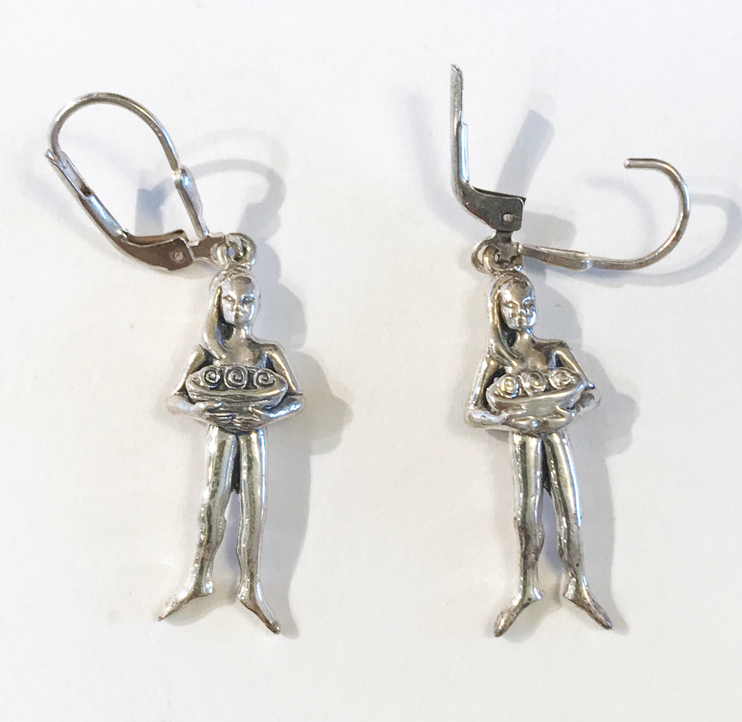 Sterling silver Abundance earrings on sterling silver lever back ear wires. (Fish wire is also available on request)