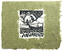 Load image into Gallery viewer, Aquarius Lino Print Card
