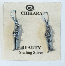 Load image into Gallery viewer, Beauty Earrings packaging. Comes with accordian folded blurb enclosed, which shows the entire Chikara line.