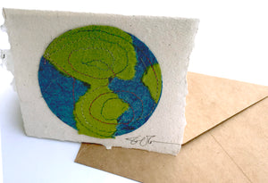 Love Earth Stitched Card