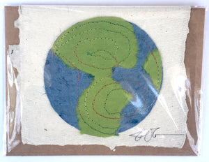 Love Earth Stitched Card
