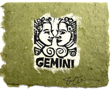 Load image into Gallery viewer, Gemini Lino Print Card