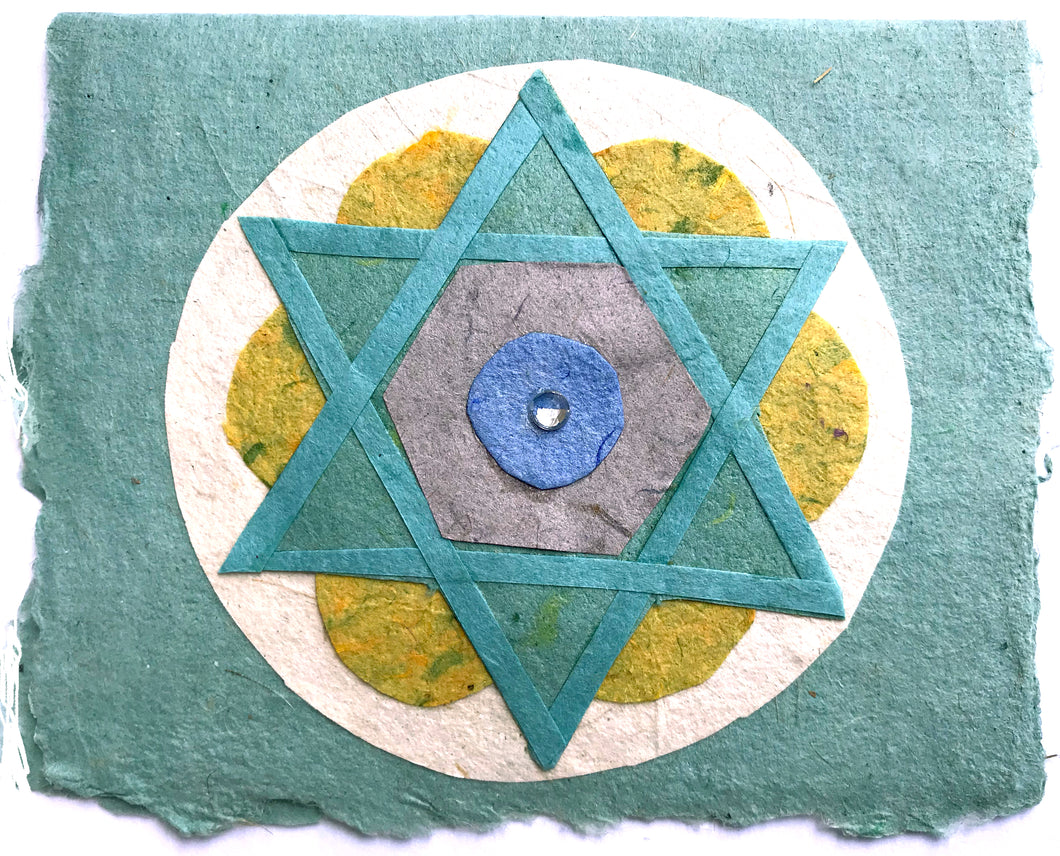Jewish Star Collaged Card