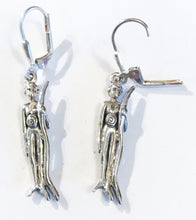 Load image into Gallery viewer, Earrings measure 1 1/4 inch with sterling silver lever back ear wires. (fish wire is also available upon request)