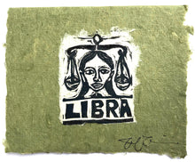 Load image into Gallery viewer, Libra Lino Print Card
