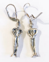 Load image into Gallery viewer, Earrings measure 1 1/4 inch with sterling silver lever back ear wires. (fish wire is also available upon request)