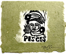 Load image into Gallery viewer, Pisces Lino Print Card
