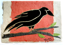 Load image into Gallery viewer, Raven Handmade Paper Totem Card