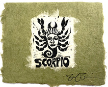 Load image into Gallery viewer, Scorpio Lino Print Card
