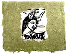 Load image into Gallery viewer, Taurus Lino Print Card
