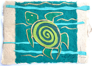 Turtle Handmade Paper Totem Card