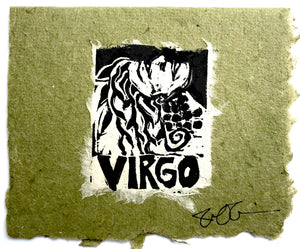 Virgo Lino Print Card