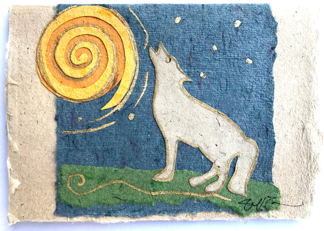 Wolf Totem Handmade Paper Card