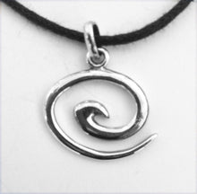 Load image into Gallery viewer, Chikara Spiral Black Cord Necklace
