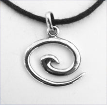 Load image into Gallery viewer, Chikara Spiral Black Cord Necklace