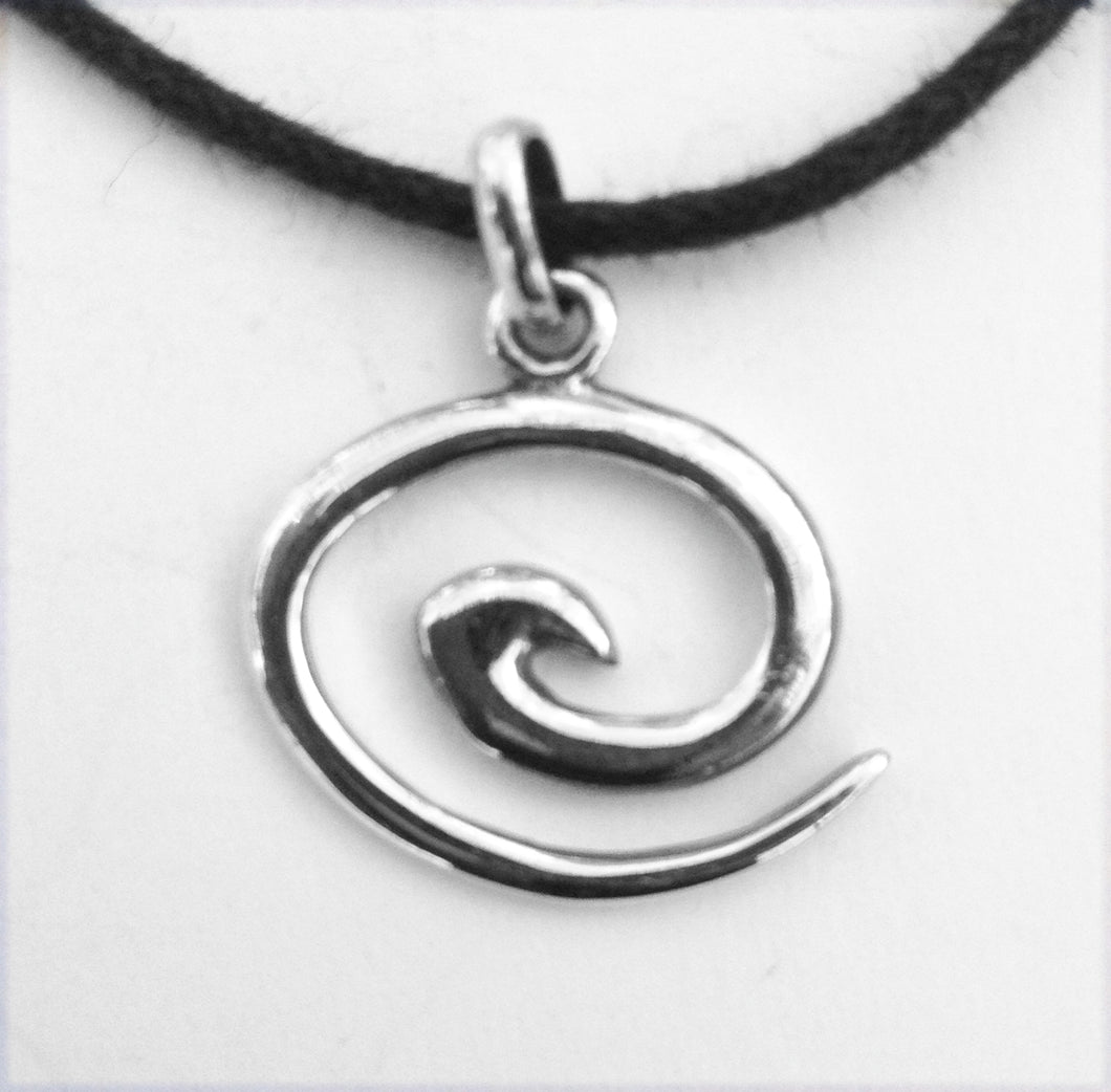 Chikara Spiral Black Cord Necklace
