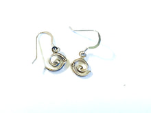 Load image into Gallery viewer, Earrings measure 3/8 inch with sterling silver fish wire ear wires.