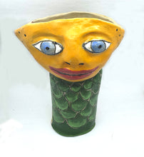 Load image into Gallery viewer, Asleep Awake Cup with Green Scales and Spirals
