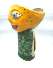 Load image into Gallery viewer, Asleep Awake Cup with Green Scales and Spirals
