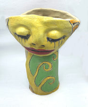 Load image into Gallery viewer, Asleep Awake Cup with Green Scales and Spirals
