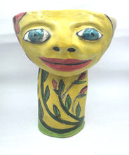 Load image into Gallery viewer, Asleep Awake Cup Yellow with Flowers and Spirals
