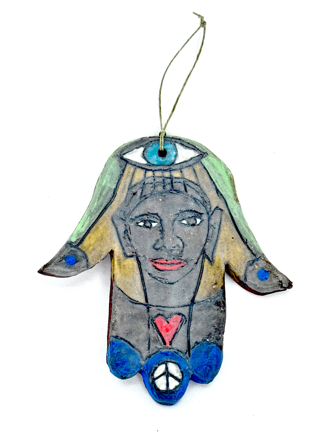 Clay Hamsa with Face 3