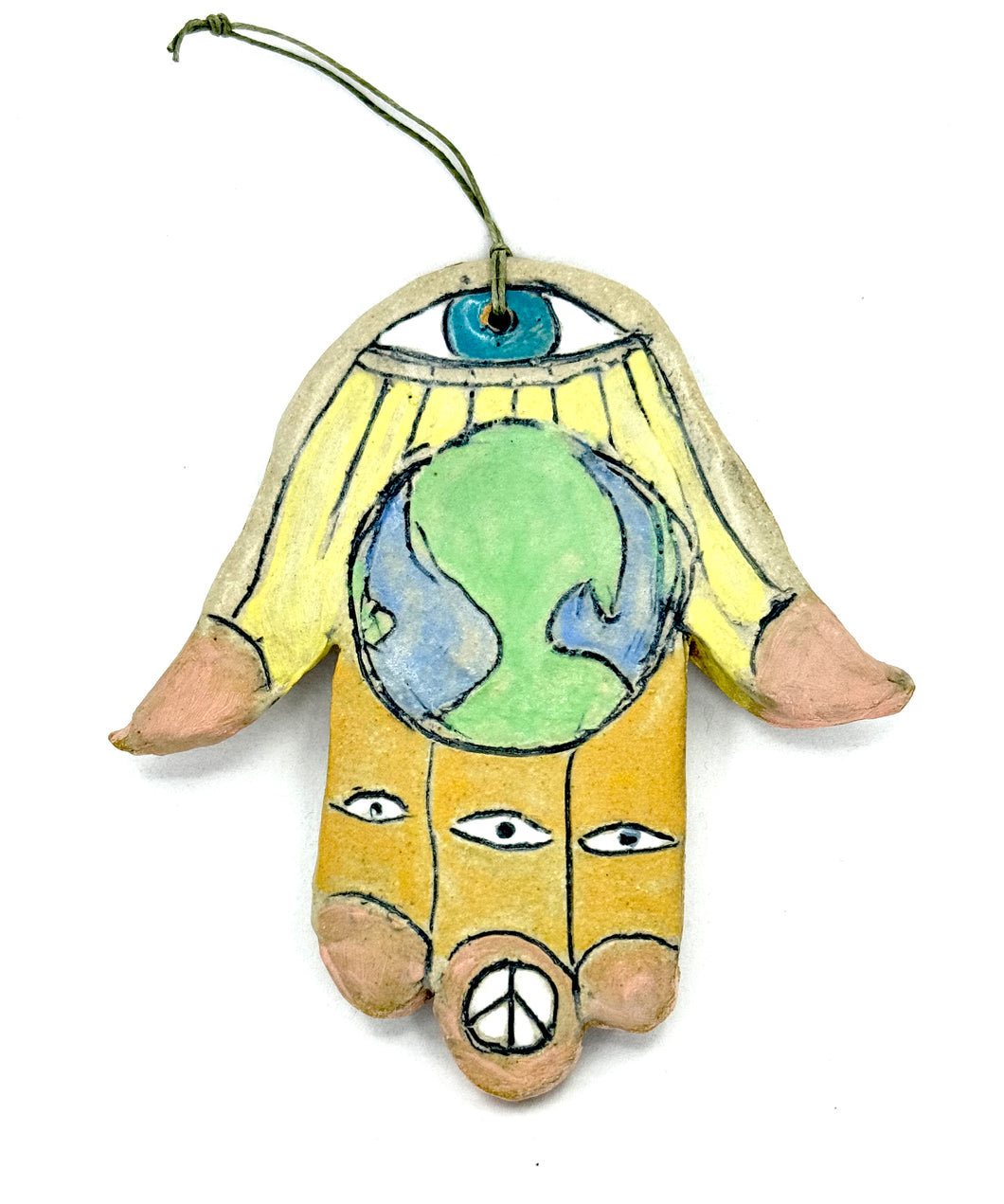 Clay Hamsa with Earth 2