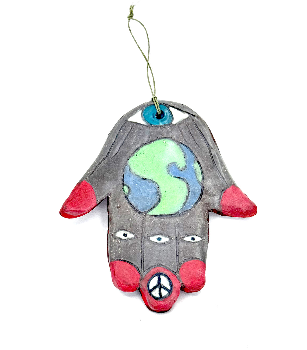 Clay Hamsa with Earth 4