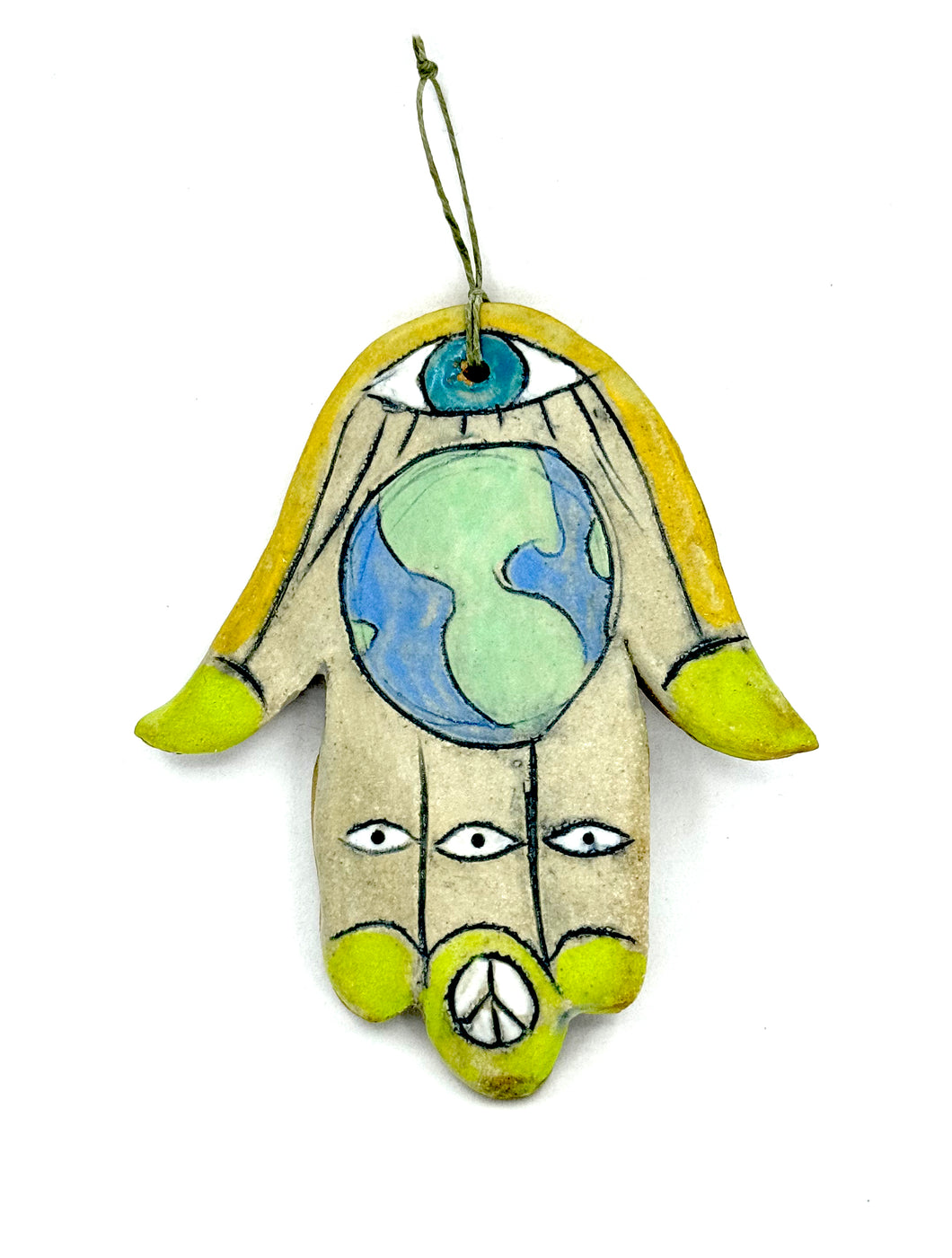 Clay Hamsa with Earth 5