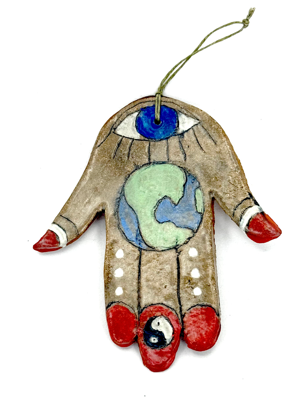 Clay Hamsa with Earth 6