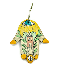 Clay Hamsa with Pink Love House 4