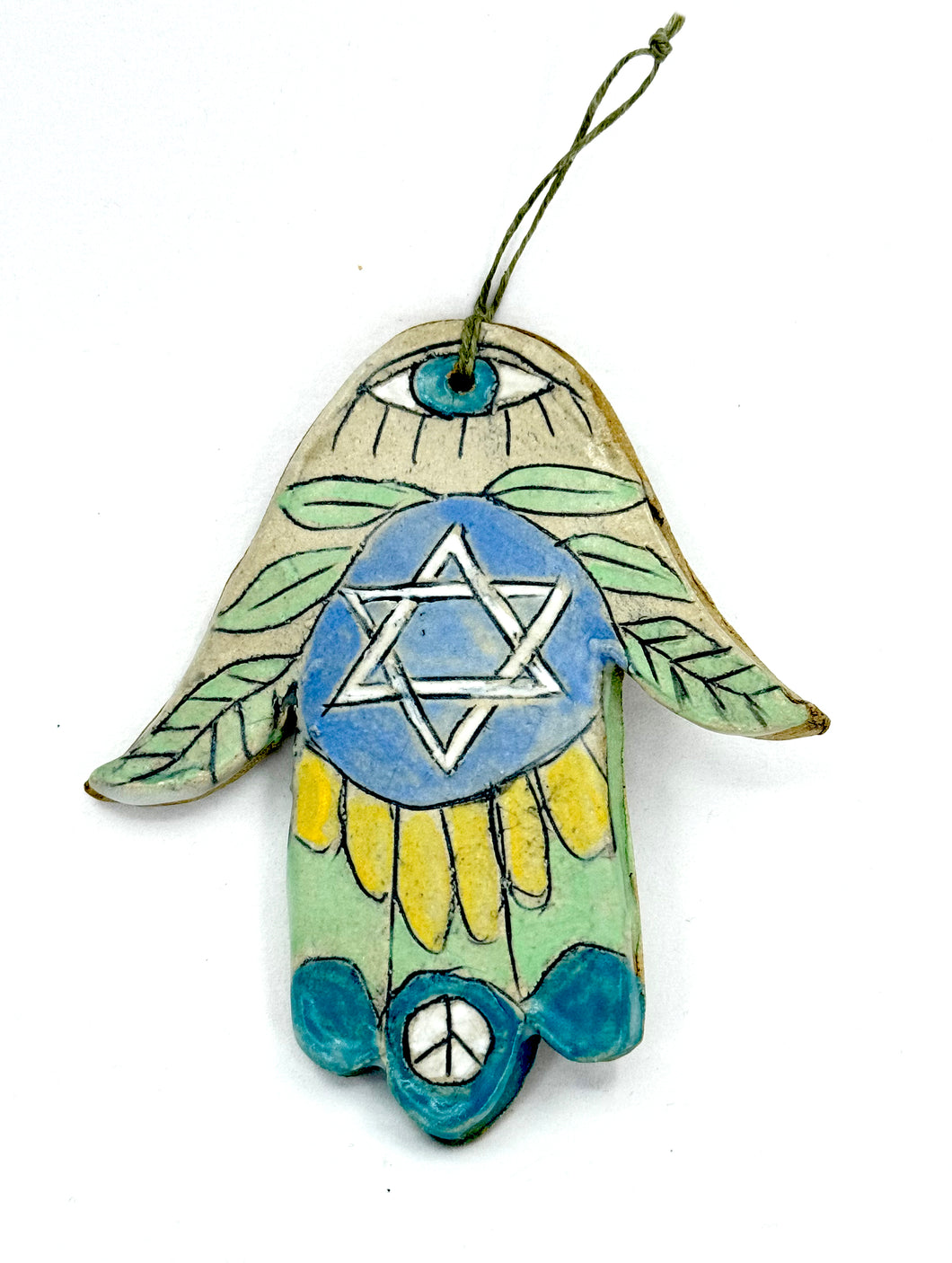 Clay Hamsa with Star 3