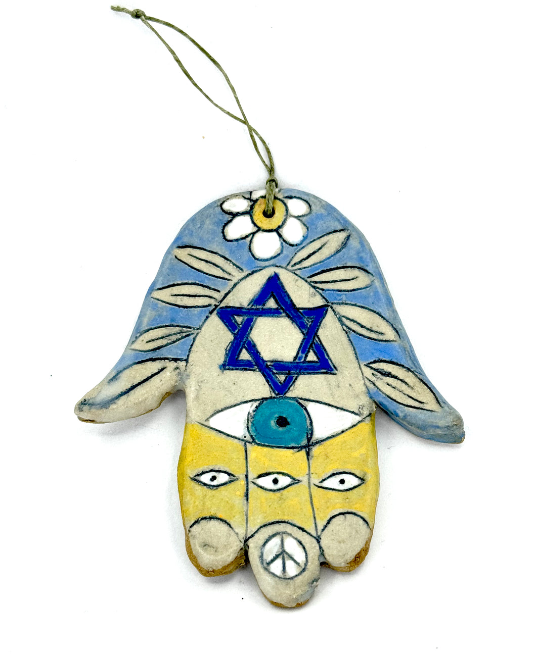 Clay Hamsa with Star 8