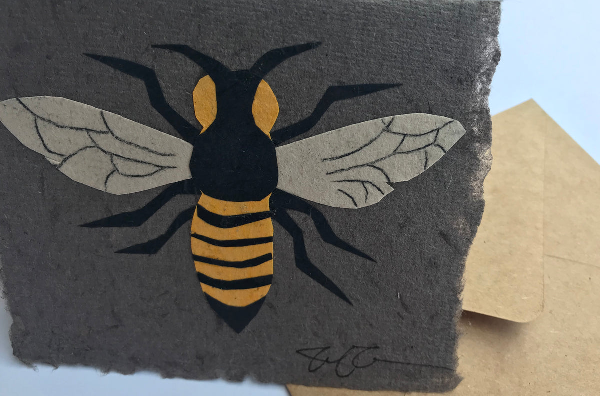 Bee Collaged Card – Jennifer Kunin Studio