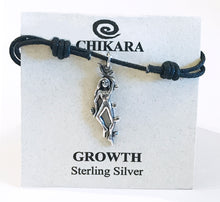 Load image into Gallery viewer, Growth Black Cord necklace packaged
